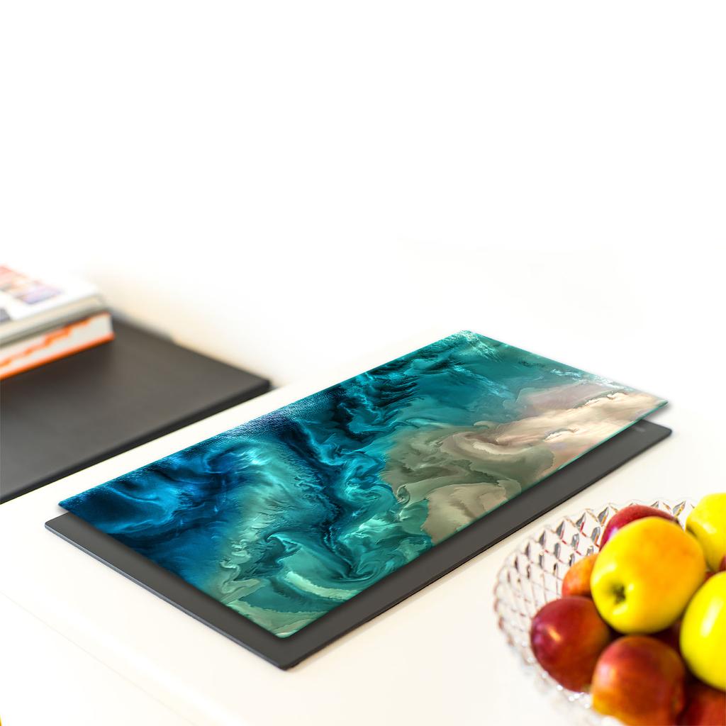 GLASS PLATE BOARD PANEL TABLETOP 30x52 MARBLE