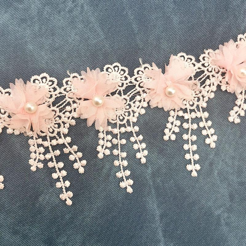 (1 Yards/Lot) 80mm Petal Chiffon Lace Fabric Webbing DIY Clothing Decoration Love Gift Ribbons Crafts