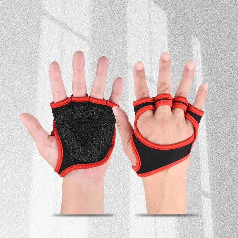 Anti Slip Horizontal Bar Equipment Training Pull-up Anti-cocooning Sports Gym Fitness Half Finger Gloves with Wrist Guards