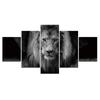 5 шт. Лев животное серый абстрактный декор 5 шт. холст художественный постер HD печать без рамок картины картины настенные 5 панелей декор комнаты