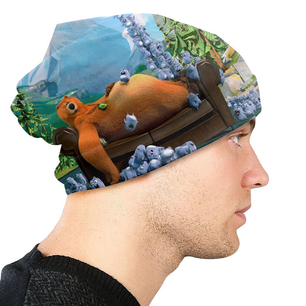 Кепка «Гриззи и лемминги» с изображением лося, крутая унисекс, уличная шапка с черепами, весенняя теплая шапка двойного назначения, вязаные шапки