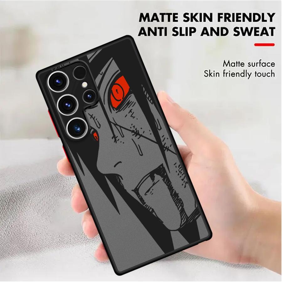 Naruto Itachi Art Black Edge Shell Case for Samsung Galaxy S10+ S24 Ultra S22 Plus S21 S20 FE S23 S21 5G S9 Plus S25 Ultra