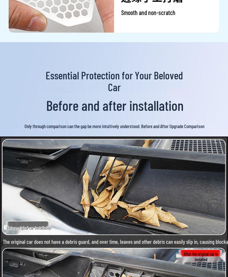 Stainless Steel Insect-Proof Anti-Clog Drain Cover for Ford Edge L Windshield Trough