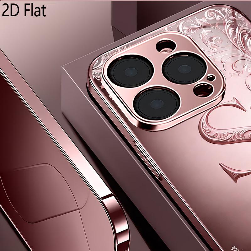 S-образный завиток 2D Плоская Для iPhone 17 18 16 15 14 13 12 11 Pro Max XS XR 8 7 Plus Чехол для телефона Ударопрочный Защитная задняя крышка