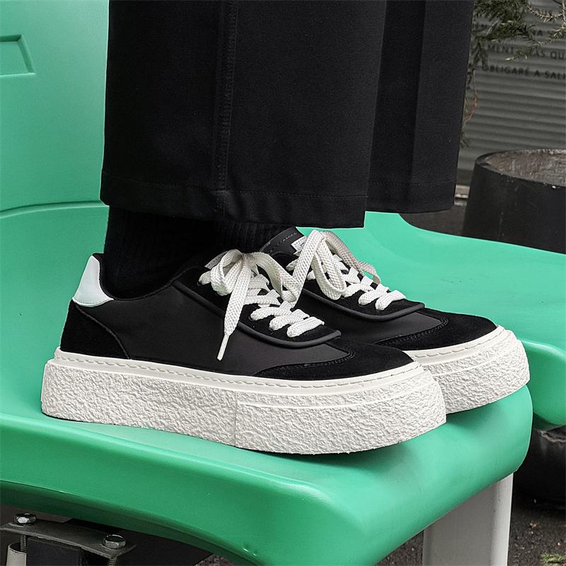 Мужская обувь класса люкс из натуральной кожи для прогулок на открытом воздухе, повседневная, универсальная, нескользящая, для скейтборда, плоская дизайнерская обувь