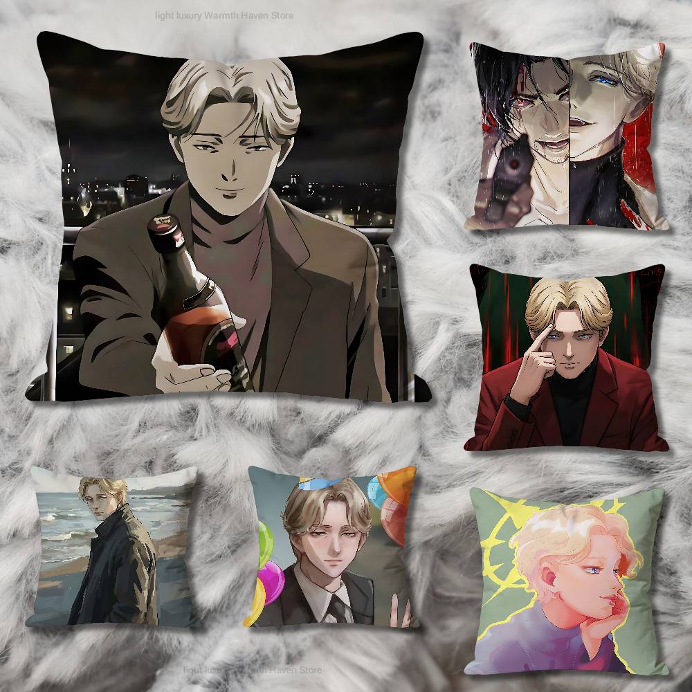 JJohan LLiebert Monster Anime Celebrity Merchandise AllMatch Printed Pillow Case Sofa Car Office Room Decoration Protector