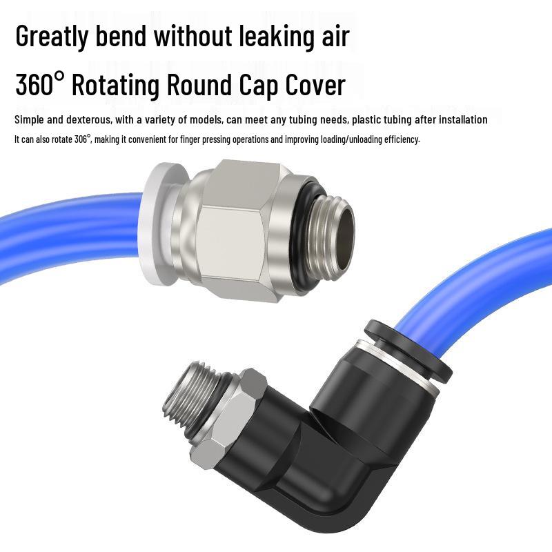 Пневматические шланги Быстроразъемные соединения: Прямой резьбовой фитинг для ПВХ, Угольник с наружной резьбой из полиэтилена, Различные размеры (4/6/8)