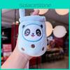 Plush Cartoon Panda Rabbit Fruit Milk Tea Cup Tea Cup Keychain With Silver Keyring For Kids And Collectors
