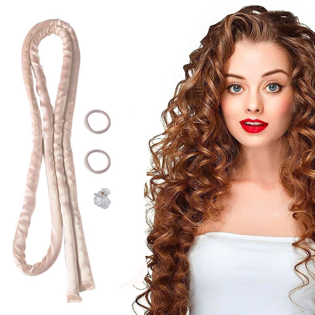 No Heat Hair Curlers Lazy Hair Rollers Heatless Curling Rod Headband Sleeping Soft Silk Curls Ties Hair Styling Tools