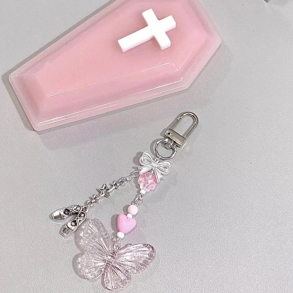 Cute Butterfly Ballet Shoes Keychain Pendant Bag Phone Pendant Women Backpack Handbag Charm Lovely Hanging Decoration