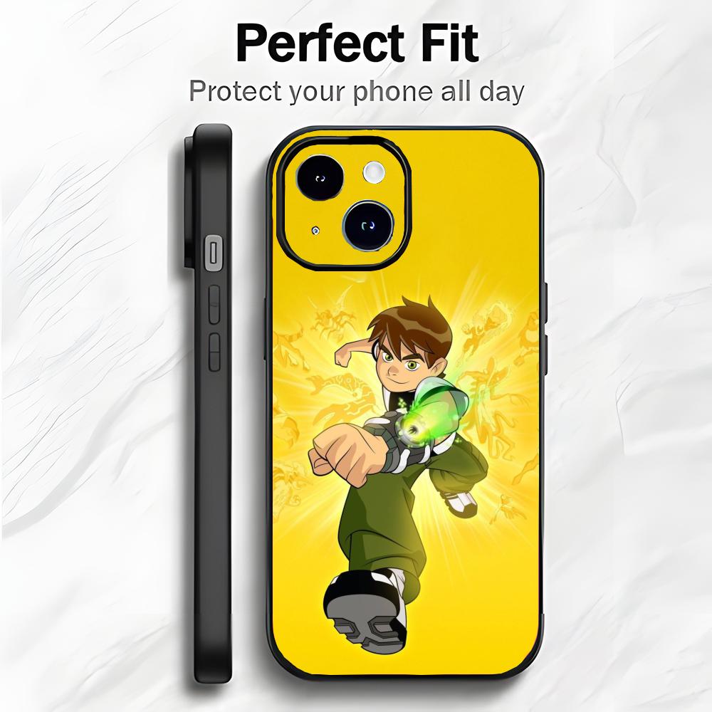 Забавный Мультяшный B-Ben 10 Чехол для Телефона Чехол для Телефона Мягкая Упаковка Легкий Для iPhone17 16 15 14 13ProMax