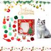 1 Set Christmas Cat Toys Interactive Teaser Wand Rattle Ball Feathered Plush Mice Cat Entertainment Toys for Indoor Cats Kittens Exercise Holiday Gift