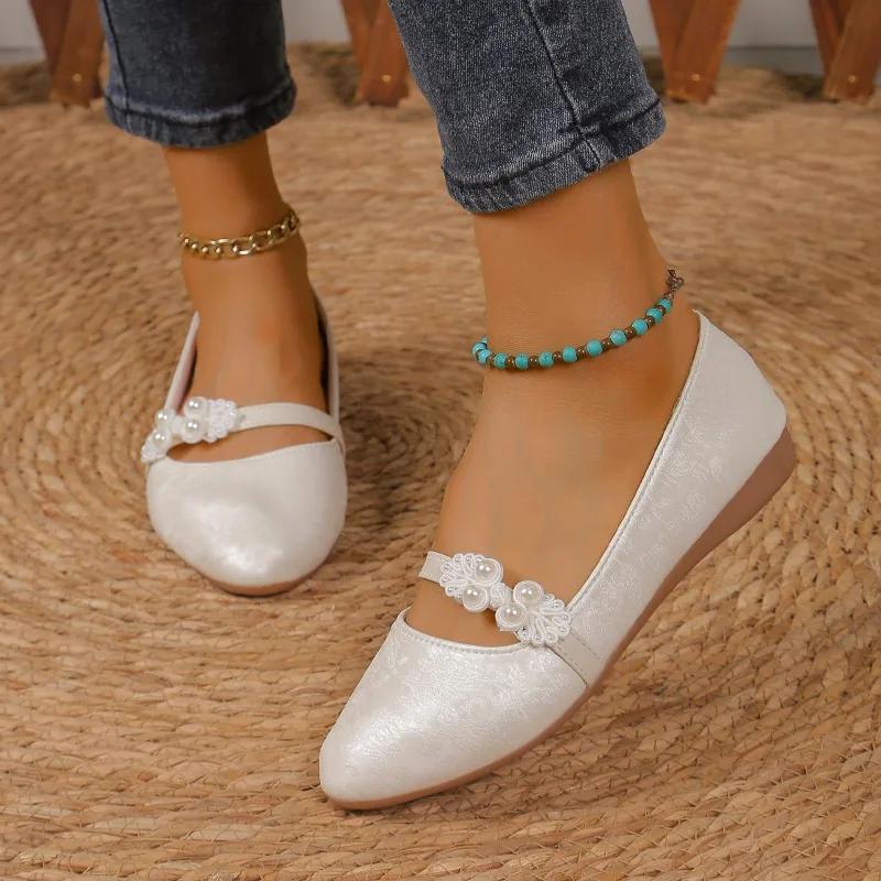 2024 New Fashion Solid Color Pointed Toe Flat Women's Shoes Shallow Mouth Slip-on Versatile and Comfortable Women's Shoes