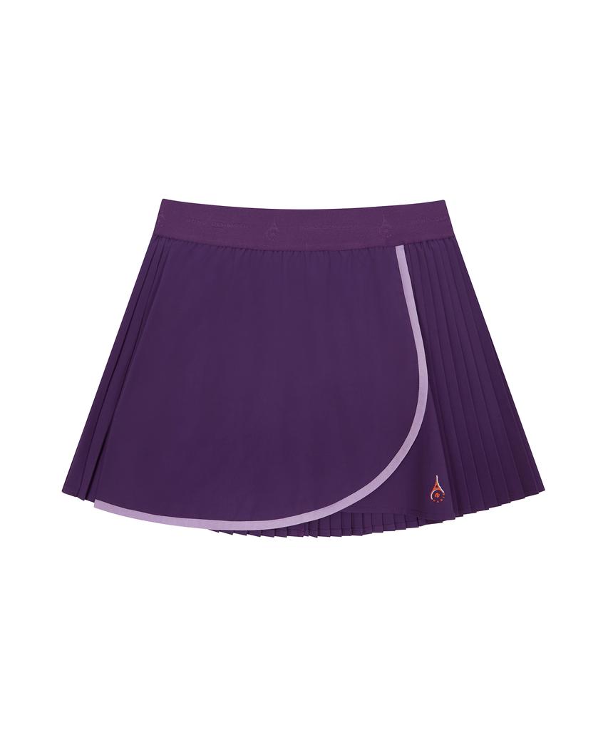 Ron And Marie [Women'S] Purple Colorline Wrap Pleated Skirt