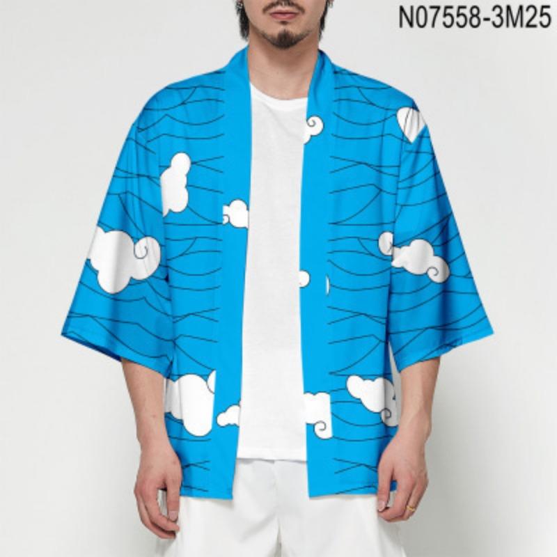 Аниме Клинок, рассекающий демонов, Взрослый угольный Джиро Ё Бин Принт Детский плащ Кимоно Периферийная куртка с перьями