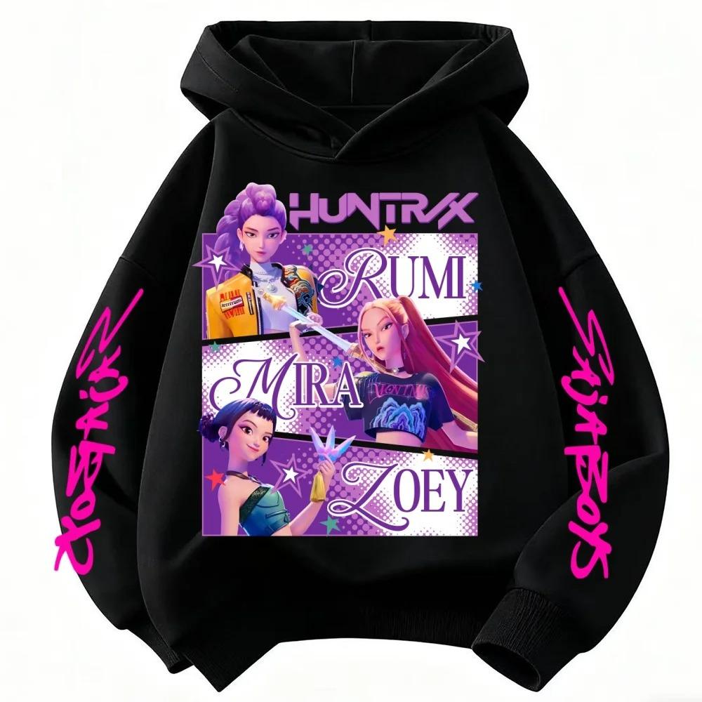 Мультяшное детское худи K-Pop Demon Hunter для весны и осени, модный повседневный топ, толстовка для девочек