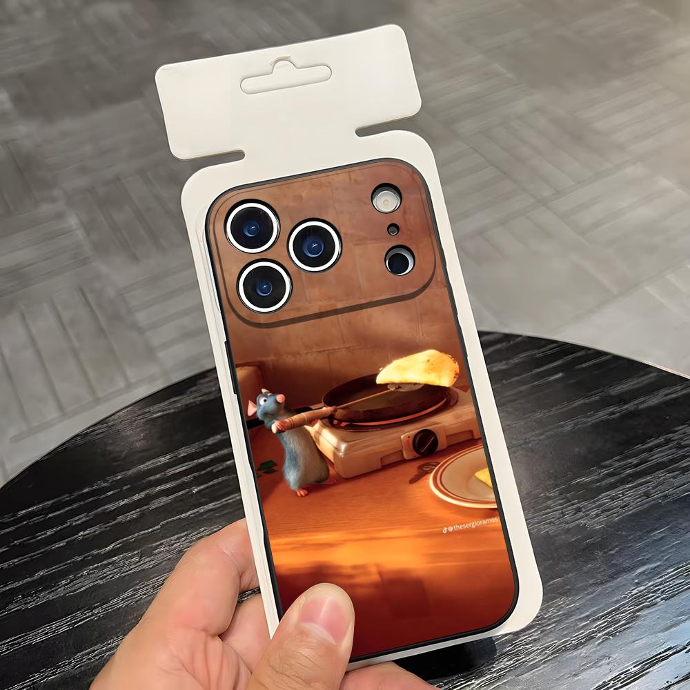 R-Remy R-Ratatouille Чехол для телефона Для iPhone 17 Air 16 E Pro Max 15 14 13 Mini 12 Pro 11 Max Plus Черный Мягкий корпус