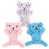 Dingdongpet Dog Bear Yarn Toy 3 Piece Set, Pink, Blue, Mixed, 1 Set