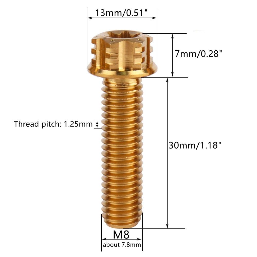 Decorative Screws GR5 Titanium Alloy Titanium Alloy Screws M8 20/25/30mm Fancy Screws Fancy Flange Screws