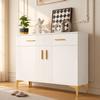 Modern sideboard cabinet with 2 doors and 2 drawers – storage cabinet with metal handles and metal feet for living room, hallway or dining room.