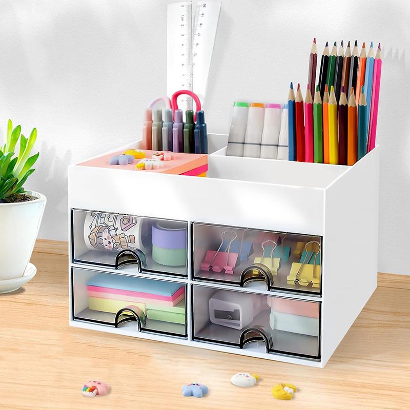 Пластиковый стол, аккуратный органайзер для канцелярских принадлежностей большой емкости, держатель для ручек для стола, горшок для ручек, органайзеры для хранения на столе, офис, школа, товары для дома и искусства