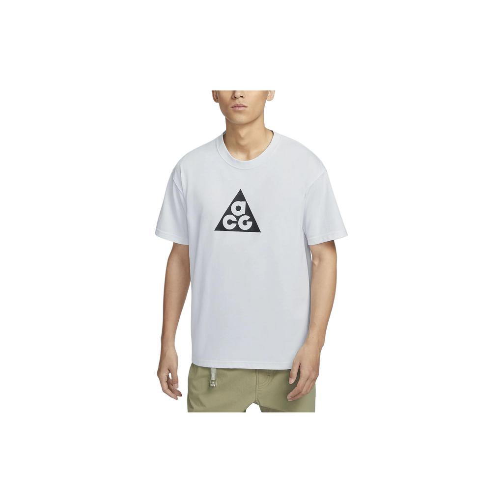 Nike Футболка с круглым вырезом ACG с буквенным принтом, мужские топы Summit-White FQ3741-121