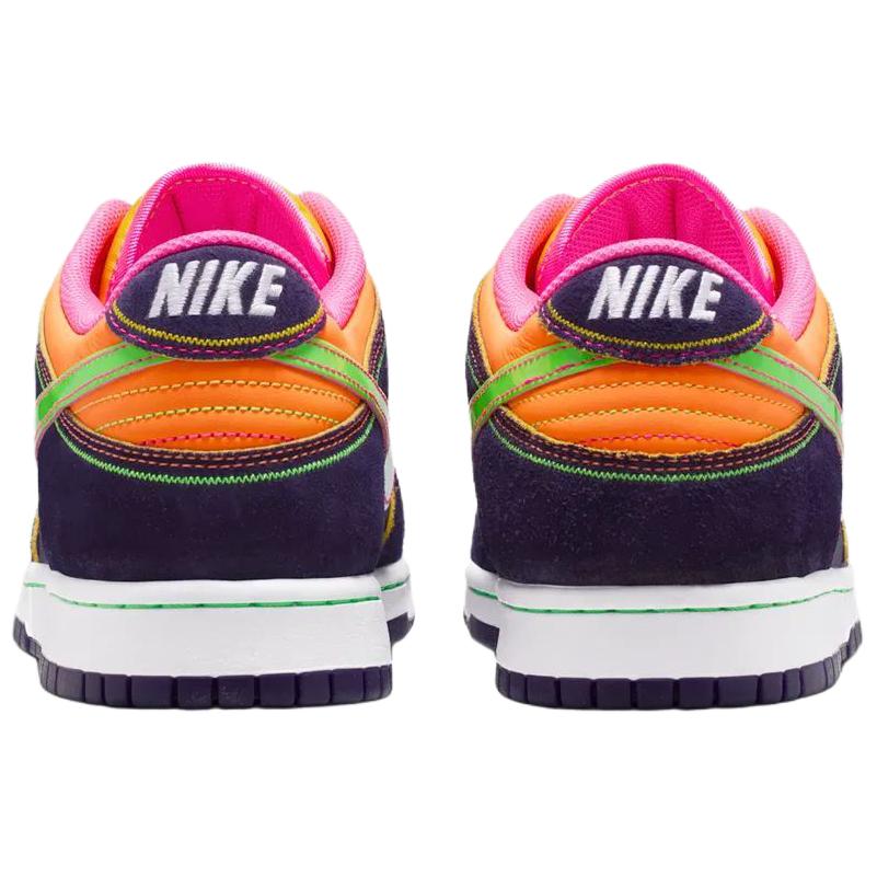 Nike Кроссовки Dunk Low Неоновые огни Мужские Фиолетовый Фиолетово-Династический Зеленый-Ударно-Судебный Фиолетовый-Полный Оранжевый-Гипер-Розовый-Белый IR1526-500