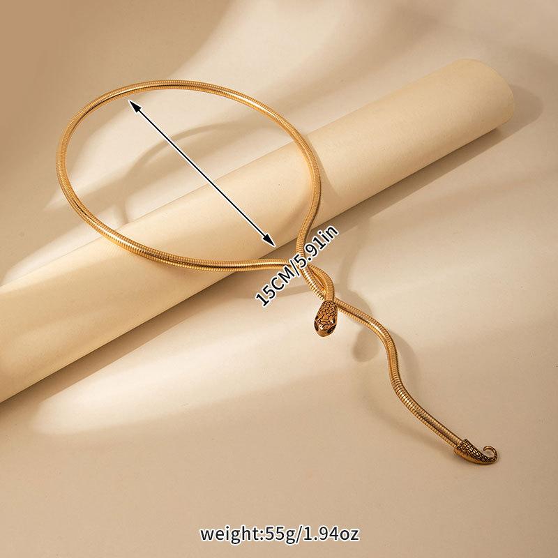 Преувеличенная личность Змея Обвивающая Ожерелье-воротник Браслет Личность Трехмерная Змея Холодный ветер Металлические украшения