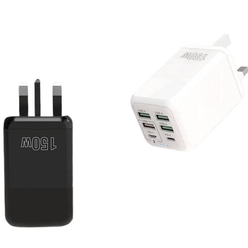 Многопортовое USB и Type-C быстрое зарядное устройство PD мощностью 150 Вт с интеллектуальным контролем температуры