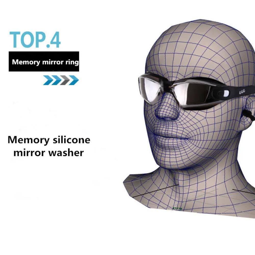 Anti Fog Professional Swimming Goggles Swimming Glasses Myopia with Earplugs Nose Clip Electroplate Waterproof Silicone Swim