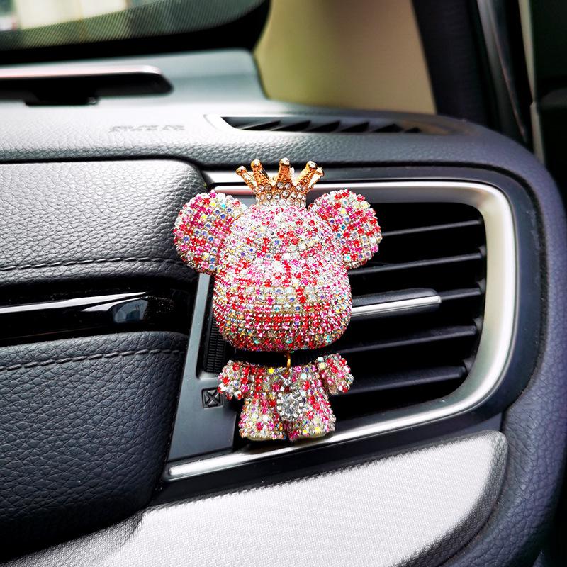 Car Air Freshener Bear Auto Rearview Mirror Pendant Cute Bear Air Vent Perfume Parfum Flavoring for Auto Interior Accessories