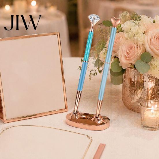 Fashionable Office School Supply 5PCS Metal Diamond Ballpoint Pens, with Sparkling Rhinestone Decor, Premium Barrel Pen Smooth Press Mechanism Writing