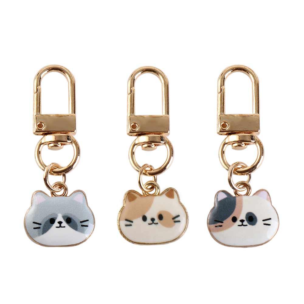 Metal Enamel Kitten Little Cat Small Keychain Hook Exquisitely Crafted U Disk Decor
