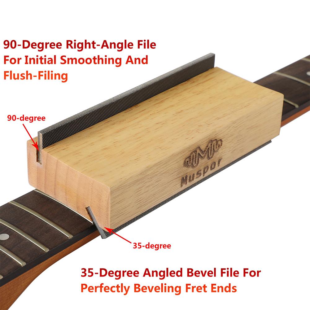 Файл для шлифовки ладов гитары 35/90 градусов 2 в 1, Фасочный файл для ладов гитары, Инструмент-файл для обработки торцов ладов гитары, бас-гитары, Полировка