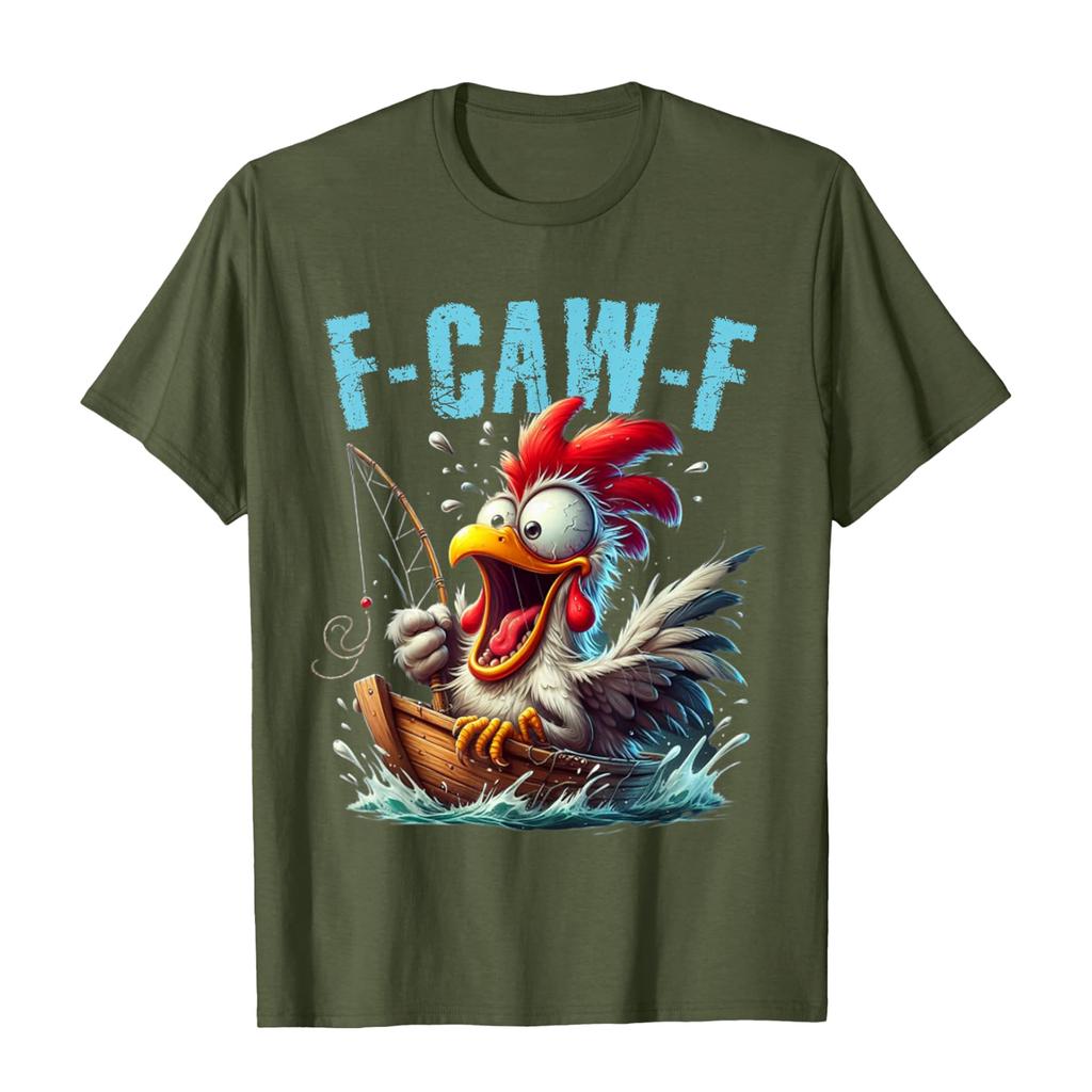 Смешная футболка с петухом, кукарекающим F-Caw-F, и каламбуром