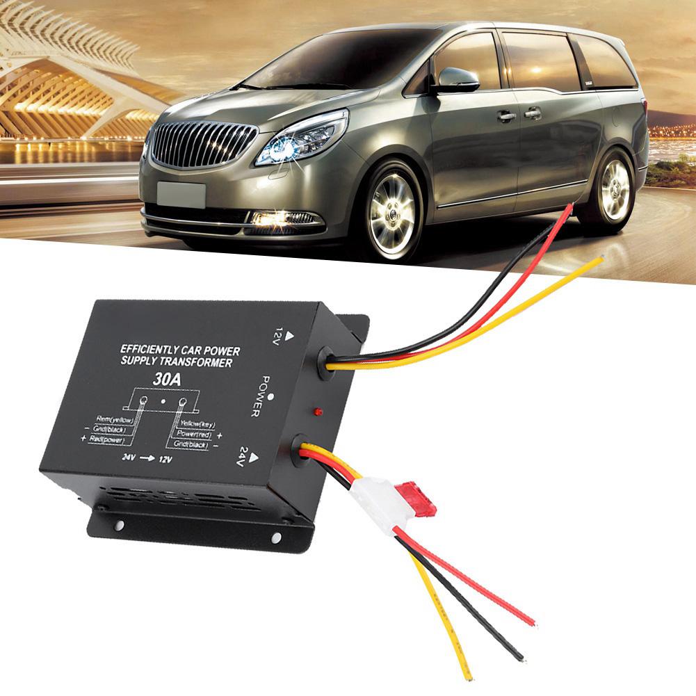 Автоматический преобразователь постоянного тока, инвертор, преобразователь постоянного тока 24 В в 12 В, автомобильный редуктор напряжения (30А)