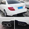 Compatible with Mercedes W204 C180 C200 C260 C-Class Dual-Quad C63 AMG Style Exhaust Diffuser & Tailpipes.