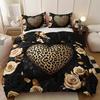 Набор пододеяльников с принтом леопарда, сердца и розы, 2/3 предмета, Роскошное постельное белье в винтажном стиле, для всех сезонов, декор для дома, общежития