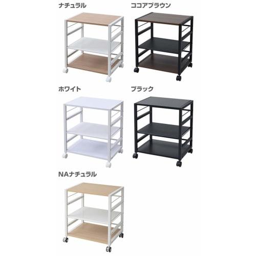 YAMAZEN NNGS-3R(WN/IV) Wood/Walnut Side Wagon, 53 X 40 X 63 Cm, with Casters, 30 Kg Weight Capacity