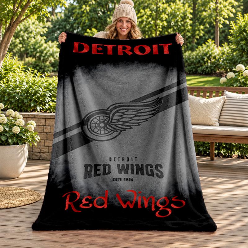 Detroit Red Wings blanket Flannel Blanket Soft Cozy Plush Throw for Sofa Bed Lightweight Home Decoration Gifts for Christmas various holidays