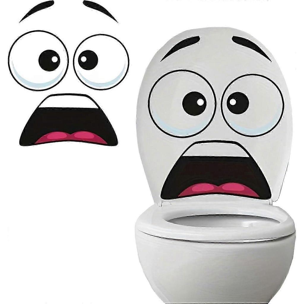 toilet stickers funny bathroom decal surprised face