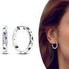 Серьги из стерлингового серебра 925 пробы с кристаллами и треугольными сердечками в форме круга для женщин