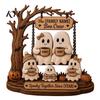 Bedroom Festive Ornaments Halloween Ghost Family Wooden Plaque, Pumpkin Couple Tabletop Sign, Desktop Display Crafts Farmhouse Home Ornament