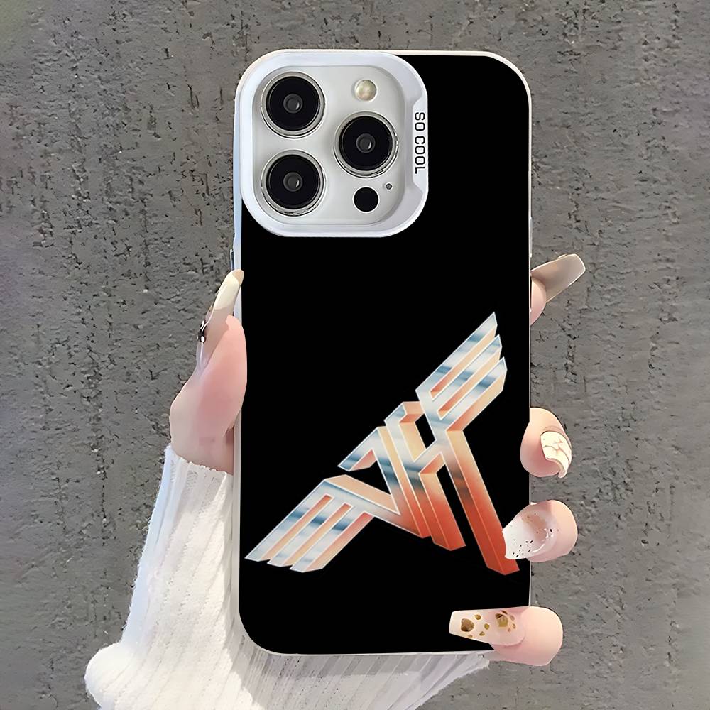 Чехол для телефона E-Eddie Van H-Halen для iPhone 17,16,15,14,13,12,11,Pro,XS,Max,Plus,Mini,SE Белый Конфетный Матовый Ударопрочный Чехол