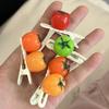 1 шт. Креативная игрушечная заколка в виде овоща, имитирующая помидор, 3D-заколка для волос, украшение для волос для девочек, заколка-крокодил, аксессуары для самостоятельного изготовления причесок.
