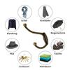 5Pcs Double Coat Hooks Wall Mounted Bathroom Coat Rack Retro Bronze Clothes Hanger Heavy Duty Door Coat Non-slip Hooks