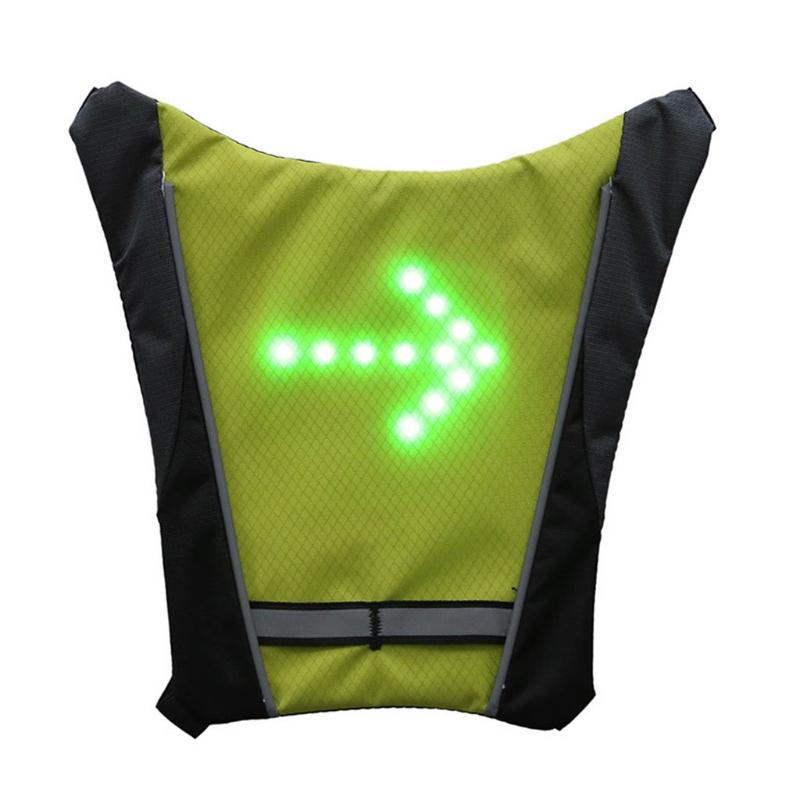 USB Charging Reflective Backpack Vest Turn Signals Indicator for Bicycle Riding