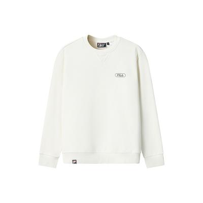 Fila Оригинальная Модная Классическая Ретро Удобная Повседневная Свободная Толстовка Пуловер с Круглым Вырезом Мужская толстовка Облачно-Белая F11M549212FIV