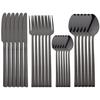 24Pcs Balck Cutlery Set Stainless Steel Dinnerware Set Western Flatware Set Dinner Spoon Fork Knife Tableware Kitchen Silverware Set