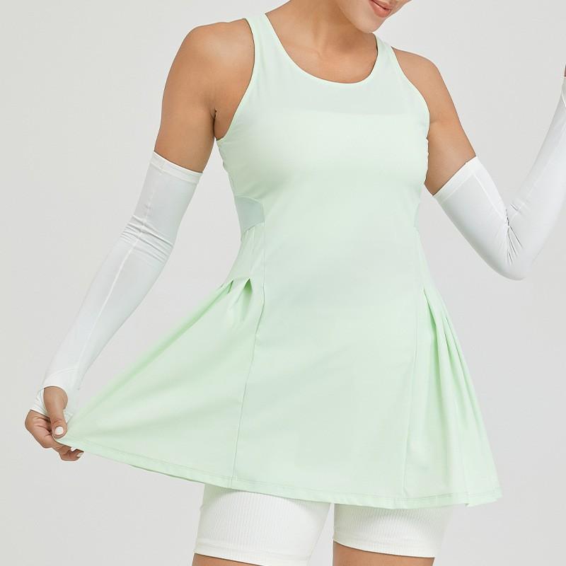 Womens Lightweight Quick-Dry Tennis Skirt Dress With Waist-Slimming Fit Badminton Golf Yoga Sport
